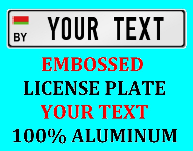Belarus European Euro License Plate Number Plate Custom Text Customized