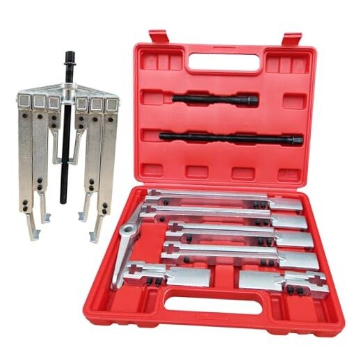 Gear Puller Set, 3 in1 Heavy Duty Bearing/Pulley Puller Kit, Lengthening Red
