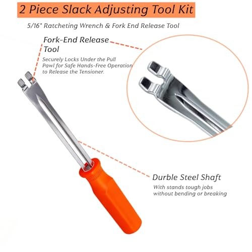 Automatic Slack Adjuster Tools, 5/16" Brake Adjustment Tool Set with Fork-End