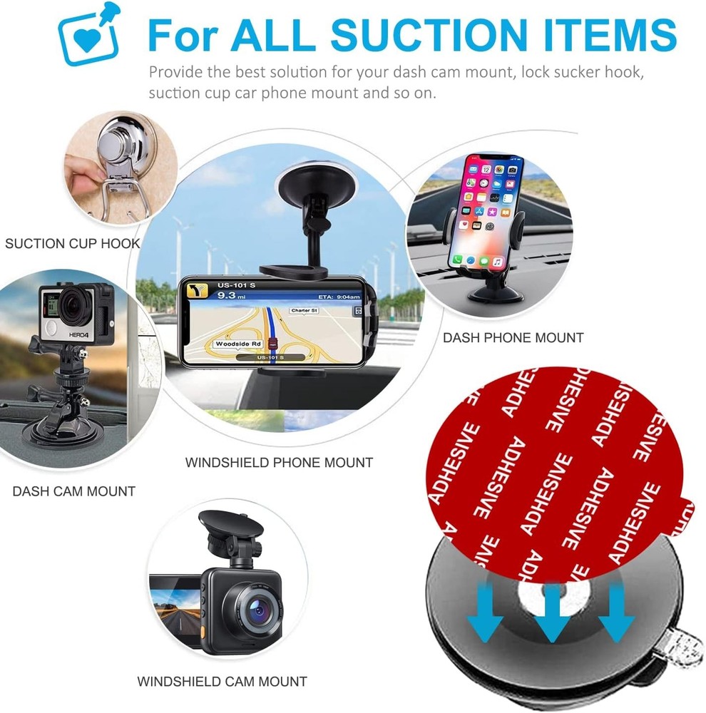 PKYAA Dashboard Pad Mounting Disk Sticky Adhesive Replacement Transparent