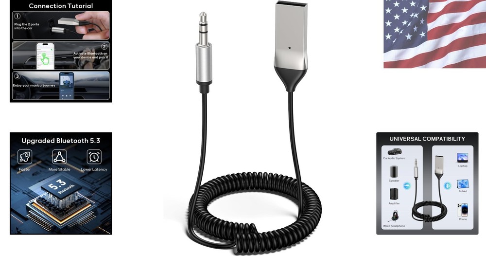 Bluetooth 5.3 Adapter for Car - Hands-Free Calling & Music Streaming Solution