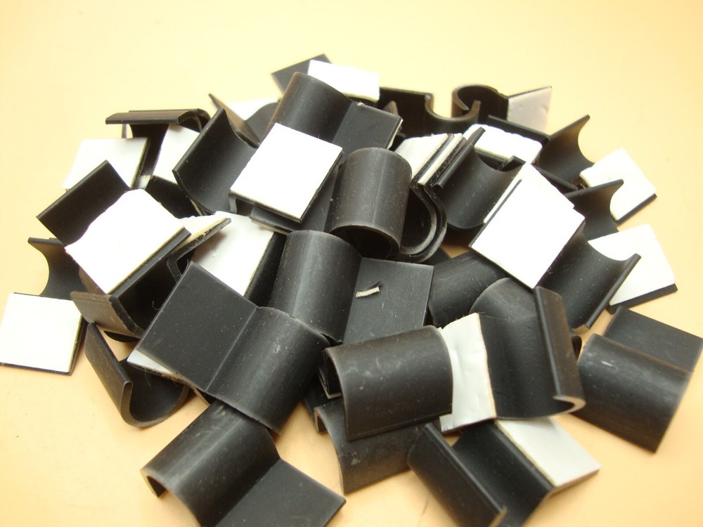 Cable Clamp Plastic 3/8" Diameter Self Adhesive  (Qty 50)