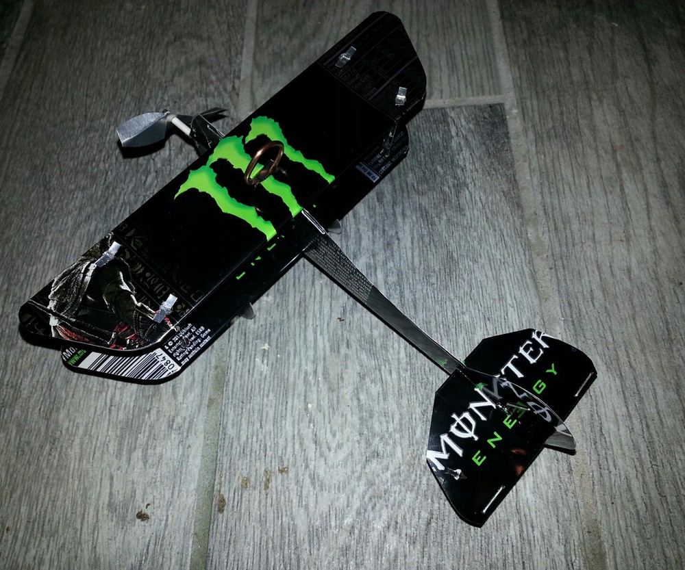 MONSTER ENERGY DRINK Airplane. Made from REAL cans