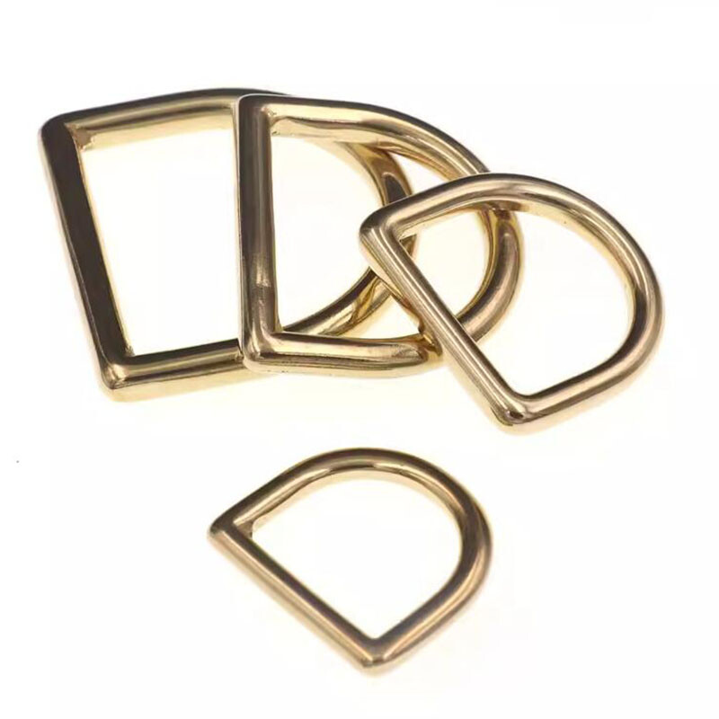 Φ 13/16/20/25/32/38mm Solid Brass Cast Closed D Rings For Webbing Leather Crafts