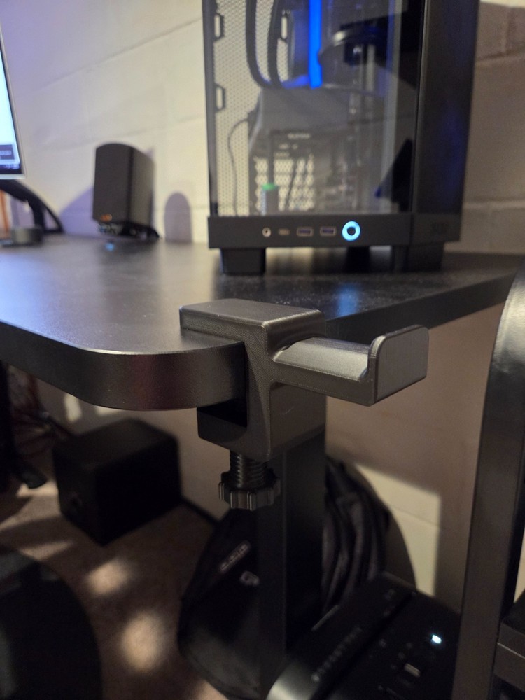 Gaming Headset Desk Hanger – Clamp-On, No Drill – Wired & Wireless Versions –