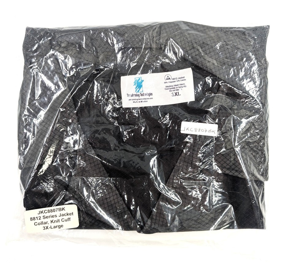 NOS! Transforming Tech ESD Jacket, Lightweight Poly-Carbon Blend 3XL Black