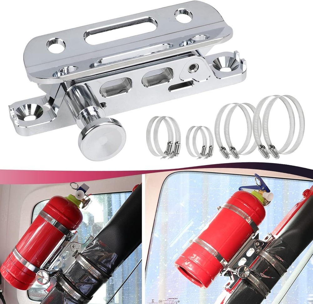 Chrome Quick Release Fire Extinguisher Mount Roll Bar Extinguisher Mounting Bra