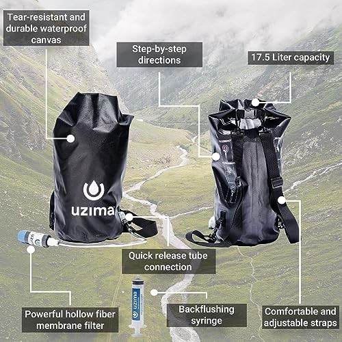 UZ-BP 17.5L Gravity Water Filter System - WHO Certified Backpacking Water