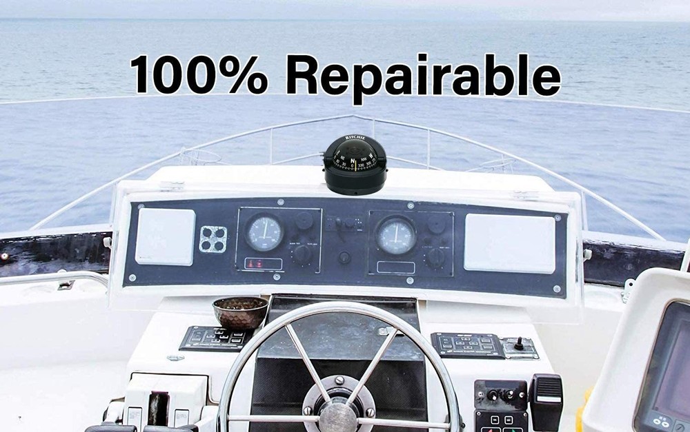 Ritchie Explorer Compass S-53 Traditional Black Surface Mount Boat Marine Light