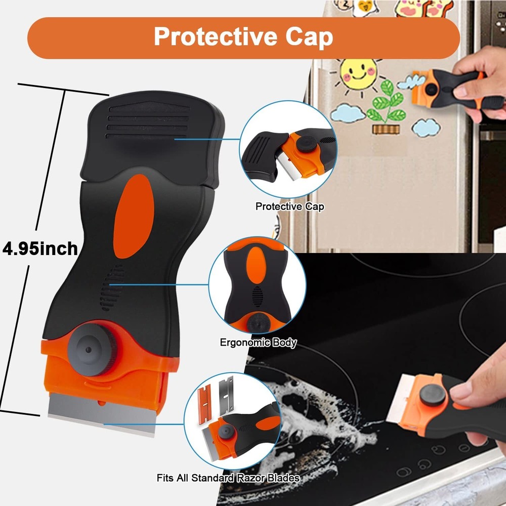 Multi-Purpose Razor Blade Scraper Set,Min Scraper,Heavy Duty Long H... Fast Ship