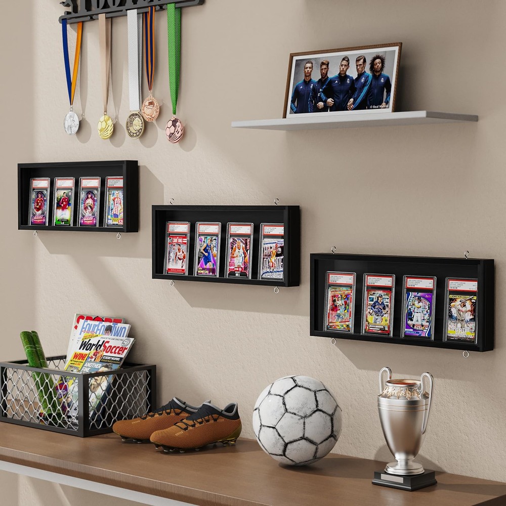 Emfogo Card Display Case, 3 Pack Trading Frame 3 Pack, Black