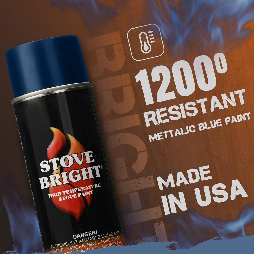 Metallic Blue High Temp Spray Paint - Rust Resistant