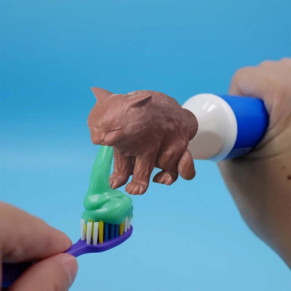 Creative Cat Shaped Toothpaste Head Funny Cap Suitable for Bathroom & Daily Use