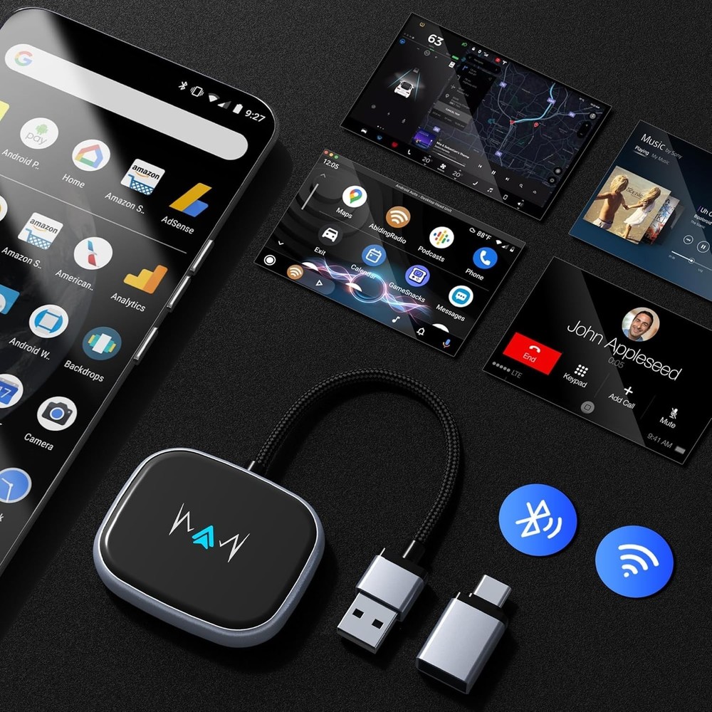 Android Auto Wireless Adapter, Wireless Carplay Adapter, Latest NFC Touchscreen