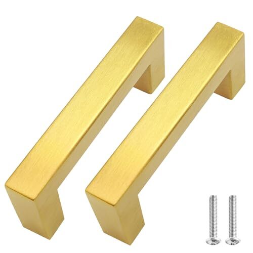 5 Pack Cabinet Pulls Door Handle Gold Kitchen Drawer Pulls Cupboard Dresser H...