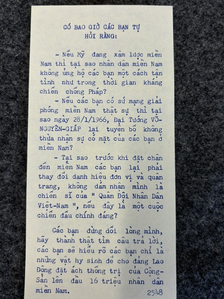 US Armed Forces Vietnam War Surrender Leaflet #8