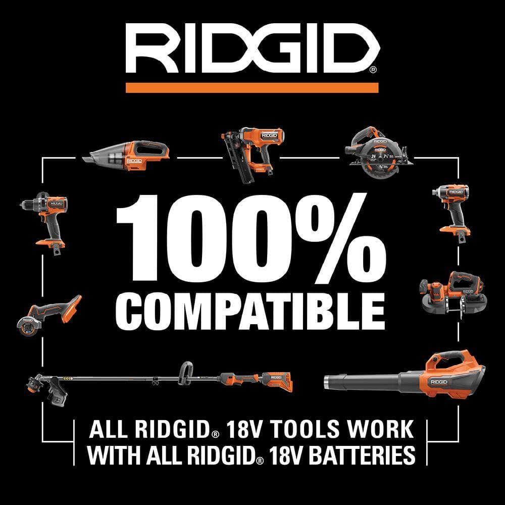 RIDGID 2-Tool Kit 14" 18V Brushless Cordless Battery String Trimmer Leaf Blower