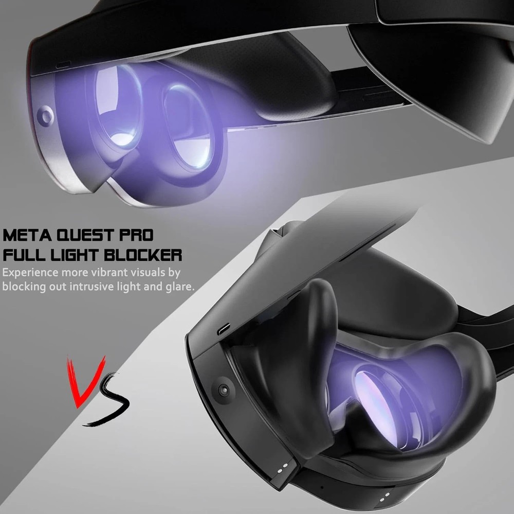 for Quest Pro Full Light Blocker,Silicone Facial Interface Magnetically attaches
