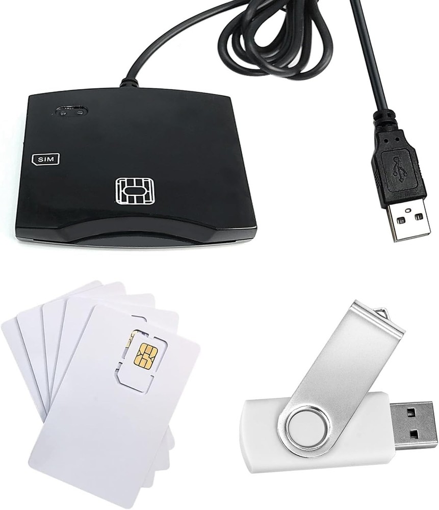 Professional SIM Card Writer with 5 Programmable LTE USIM Cards & Setup Software