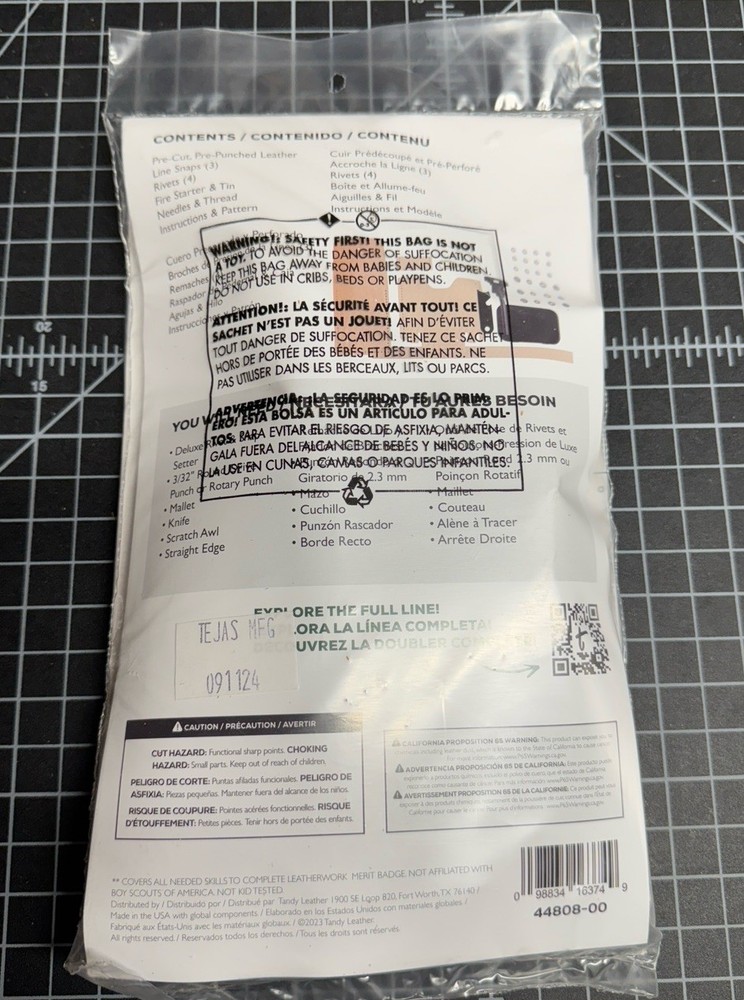 Tandy Leather Explorer Fire Starter Camping Kit - Belt Mounting