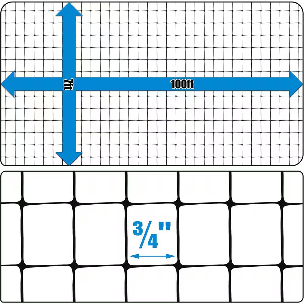 7 Ft. X 100 Ft. X 3/4 In. Black Plastic Multi-Purpose Deer Net
