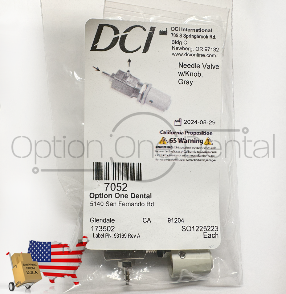 DCI Needle Valve Flow Control Valve with Knob - DCI 7052