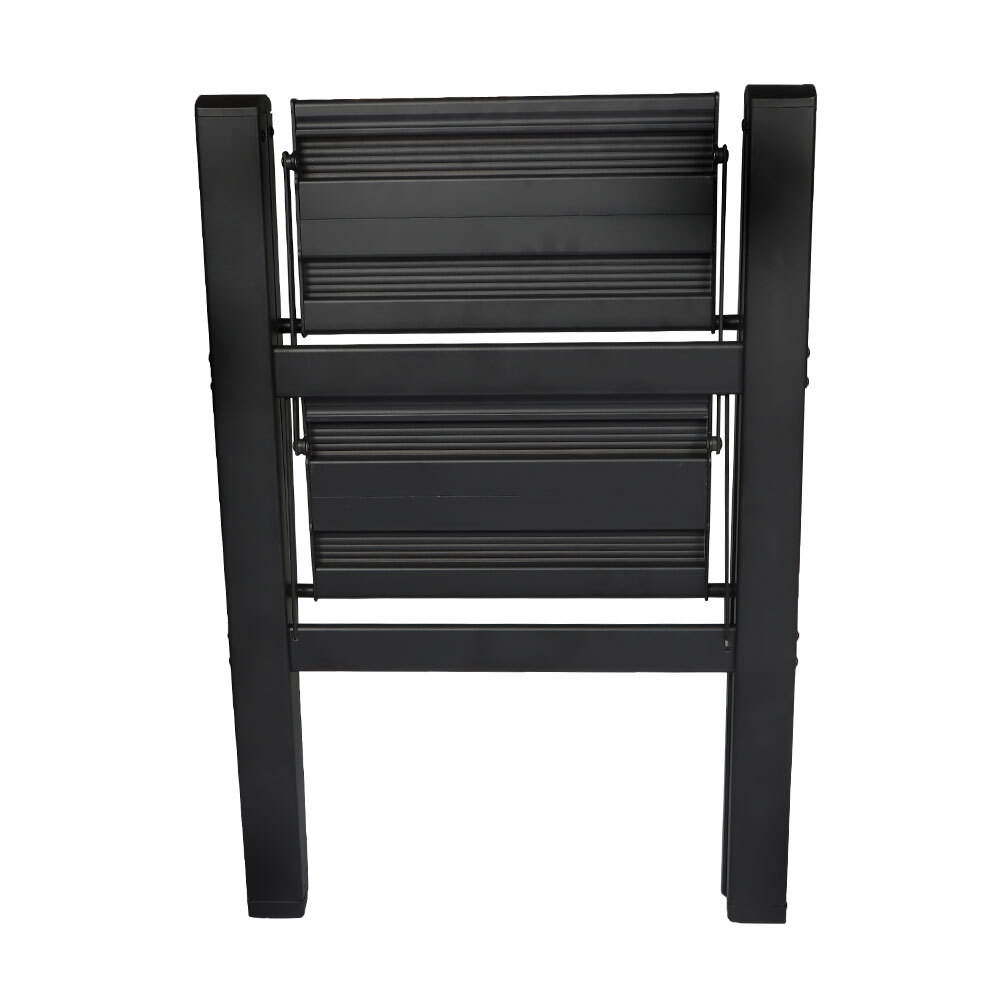 Portable 2 Step Black Ladder Folding Safety Non Slip Small Stool Ladders