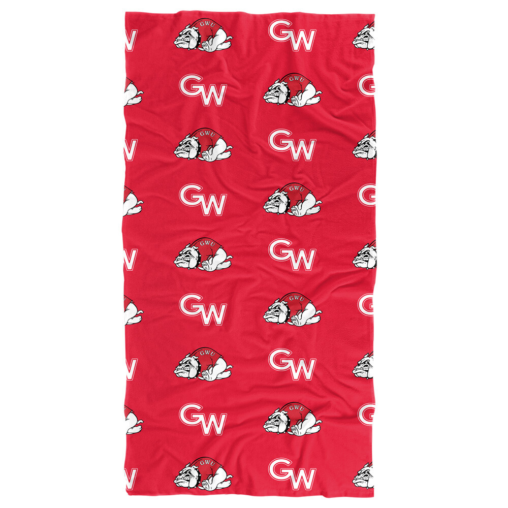 Gardner-Webb University Beach Towel/Bath Towel, 30"x60" Logo Pattern