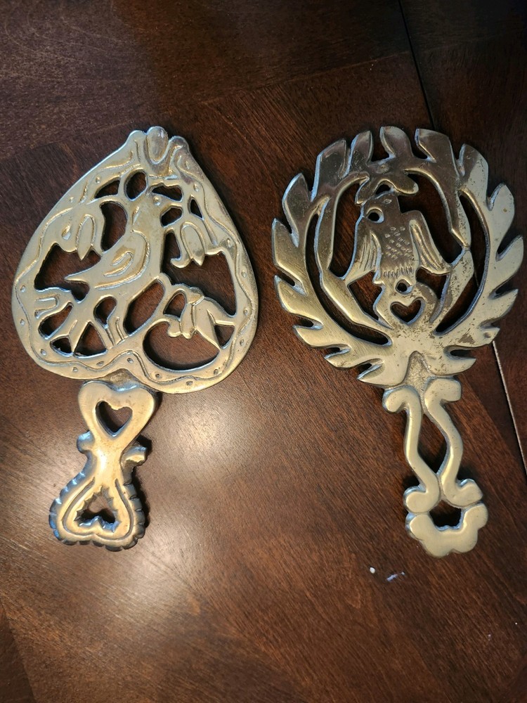 Set Of Two Brass Trivets