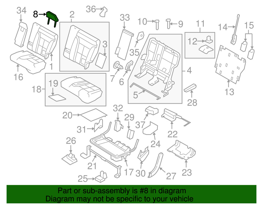 Genuine Ford Headrest Outer BT4Z-78611A08-DC