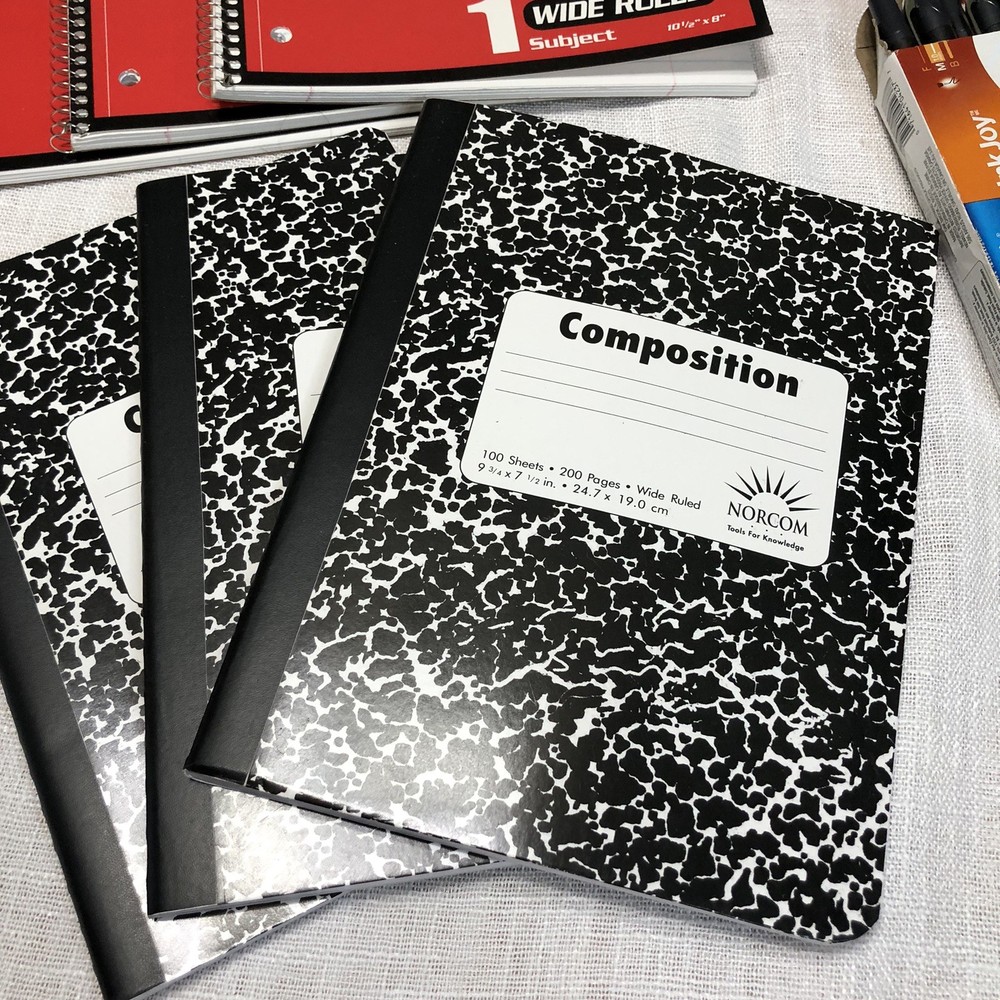 School Essentials Supplies Bundle Kit Composition Notebooks Pens Homeschool