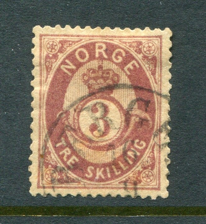 Norway Facit #18c Post Horn 3 Sk. [Used]