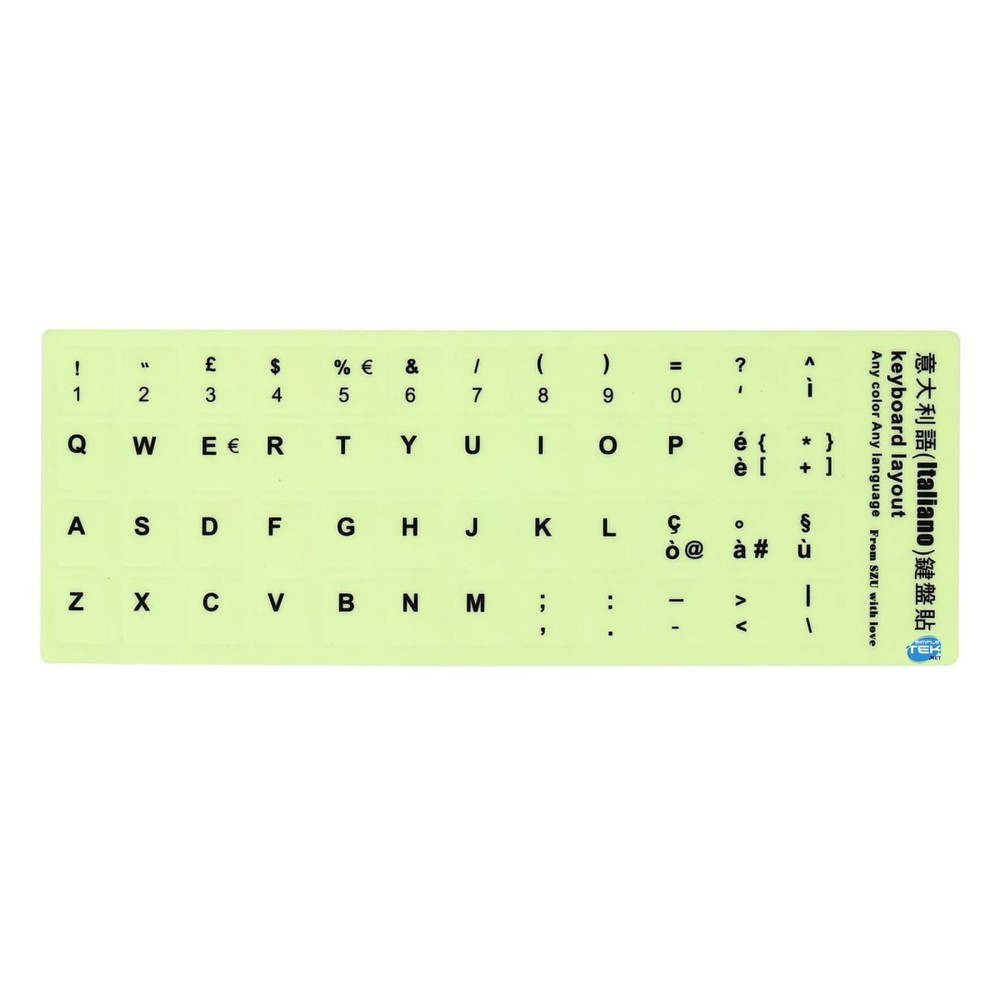 Fluorescent Keyboard Stickers Layout Qwerty Italian Letters Notebook PC_