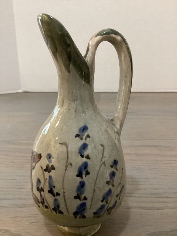 Small Hand Painted Deer Pottery Pitcher