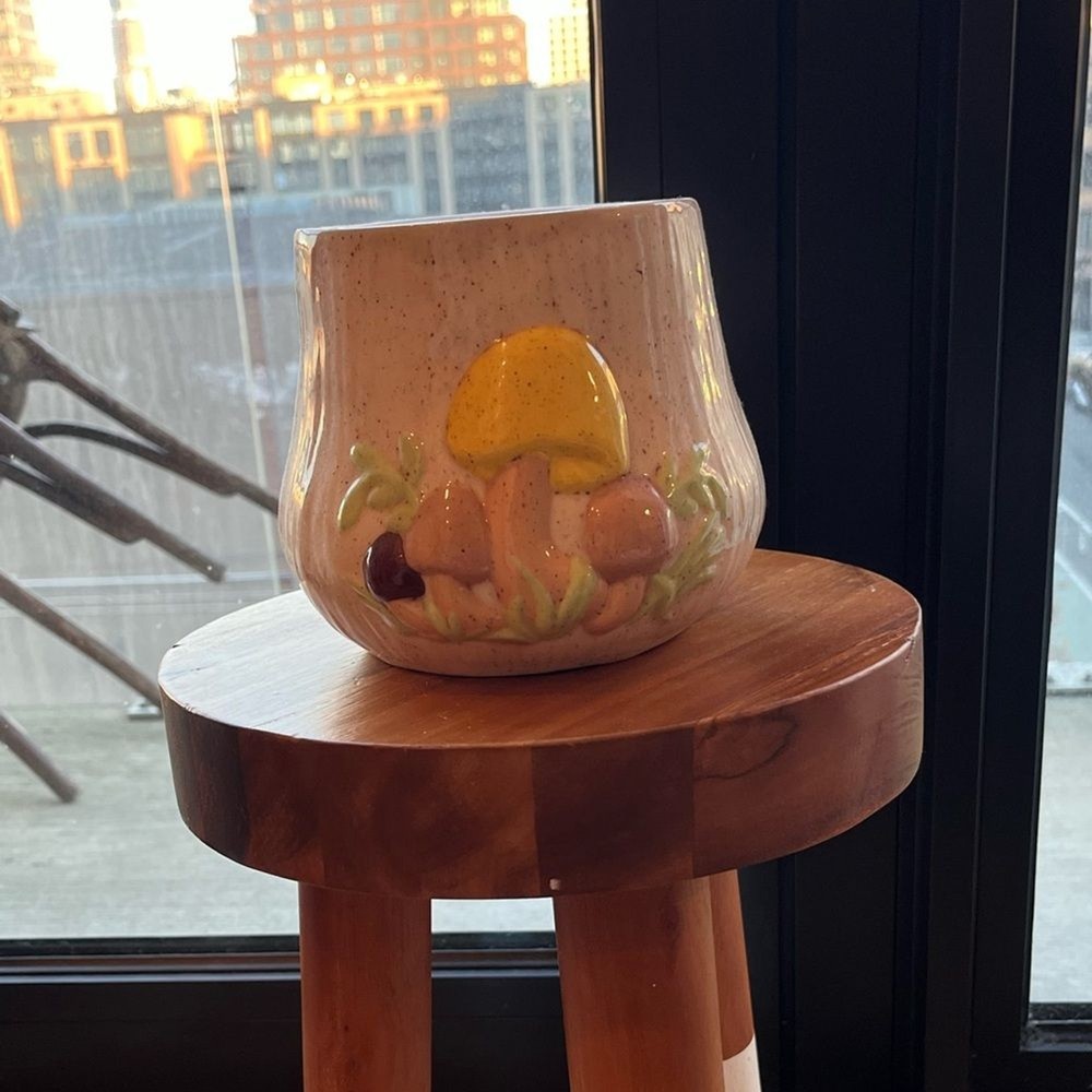 Vintage Ceramic Mushroom Planter / Pot