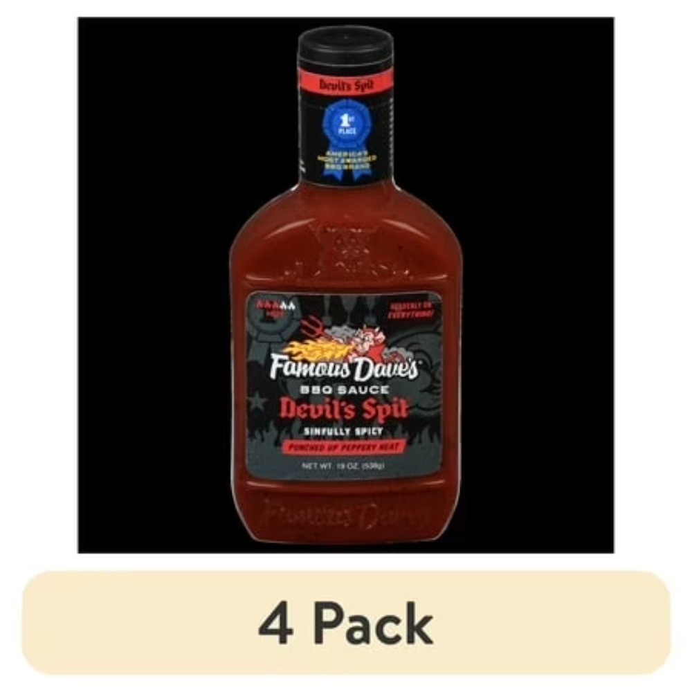 (4 pack) Devil's Spit BBQ Sauce, 19 oz