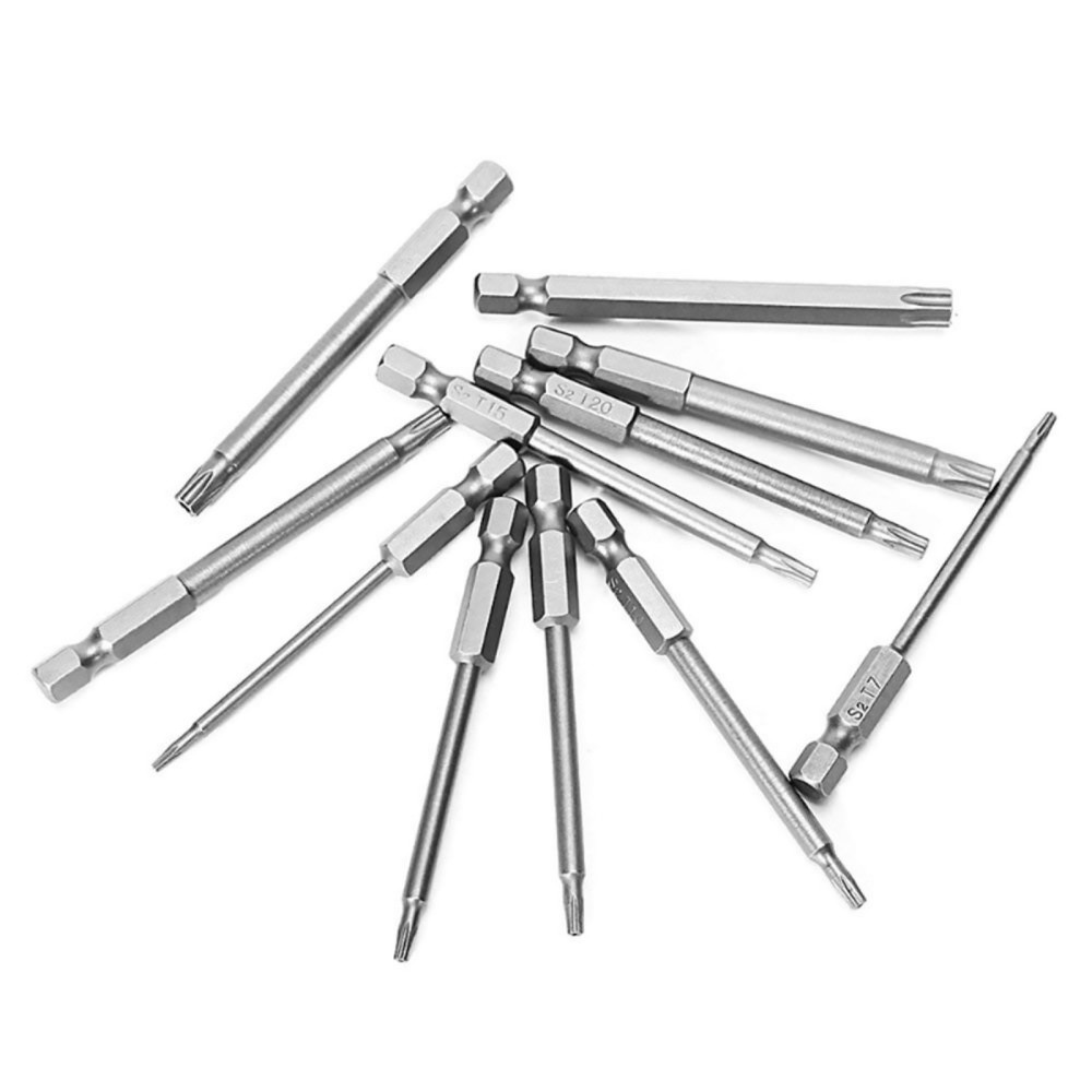 Magnetic Tamper Proof Security Drill Bit Set Torx Screwdriver Flat Head 1/4" Hex