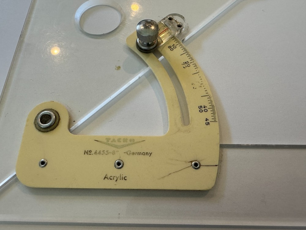 TACRO 4455-8" Made in Germany Engineering Adjustable Drafting Triangle Acrylic