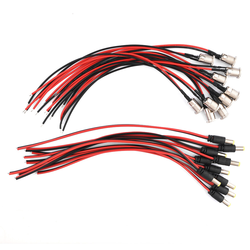 10x DC Power Jack Socket Threaded Female PanelMount Connector Adapter 5.5x2.1mm