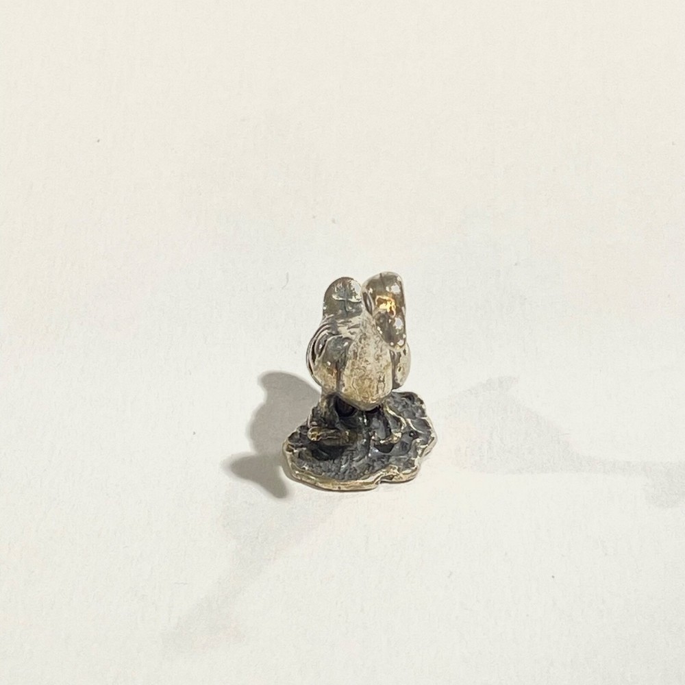 vintage solid silver duck micro miniature , hallmarked italian figurine