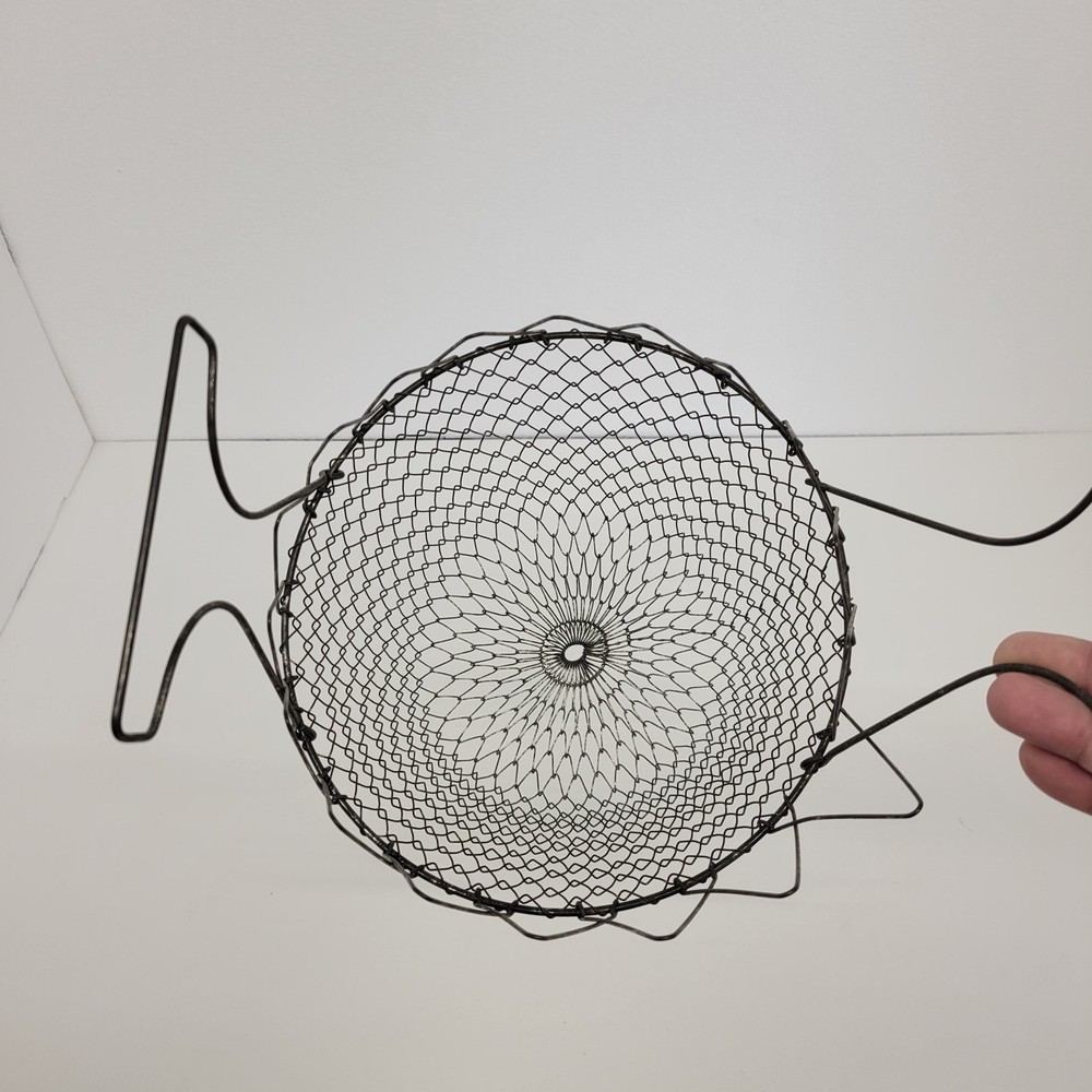 Vintage 1950s Wire Kitchen Colander Steamer Folding Basket