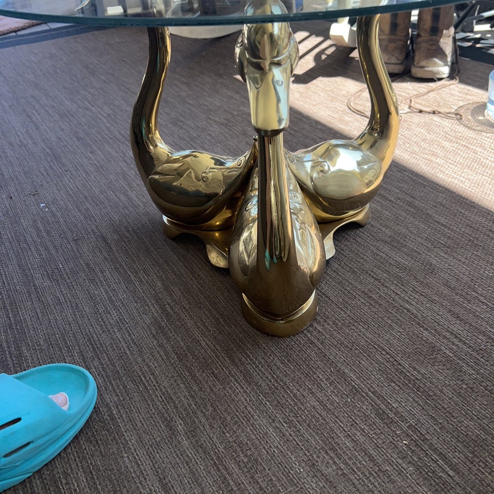 Brass Vintage Swan/ Goose/duck Coffee Table/ Side Table