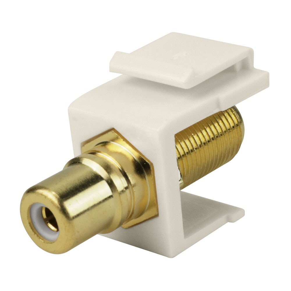 Construct Pro F-Connector to RCA Keystone Jack Insert (Light Almond)