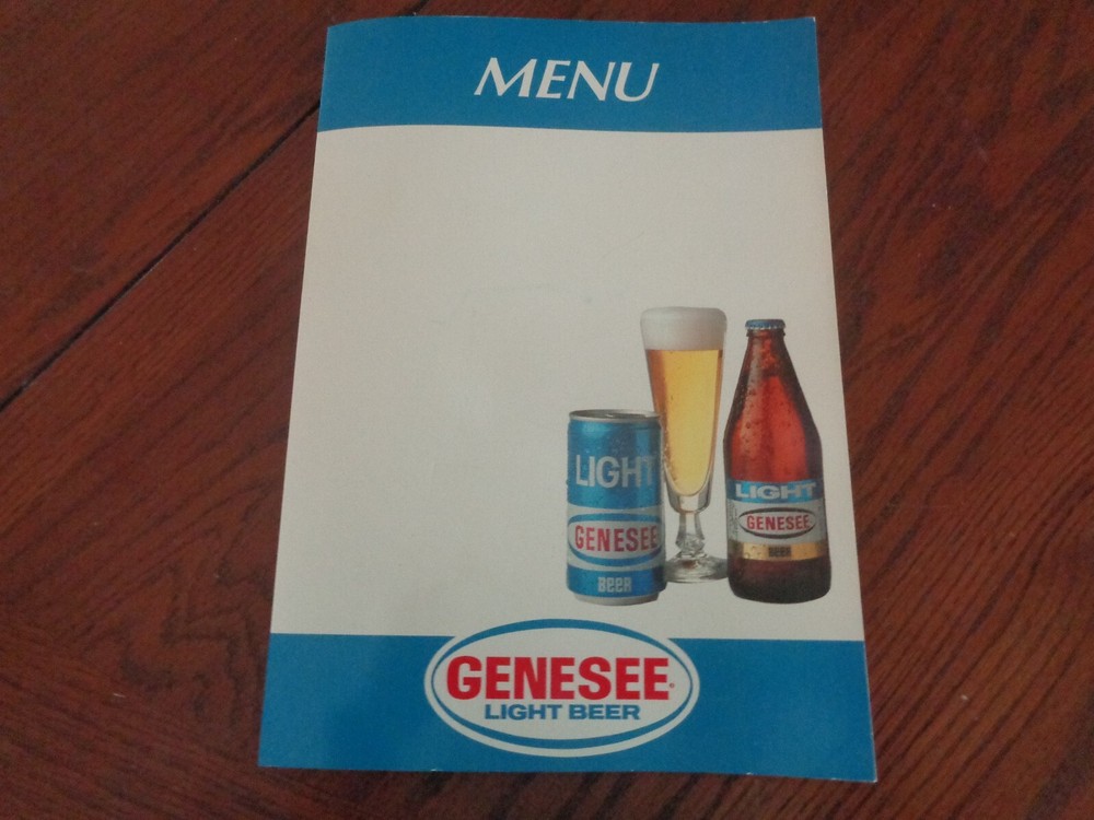 Genesee Light Beer Menu Cover Rochester NY