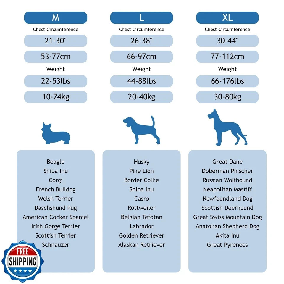 KRUZ Large No Pull Heavy Duty Pet Harness. Blue (1476)