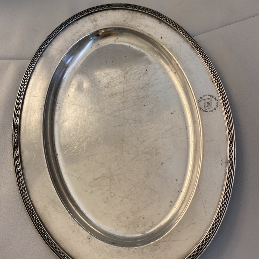 HUDSON NAVIGATION CO c1910 Ship Serving Tray Platter Silver RARE!!