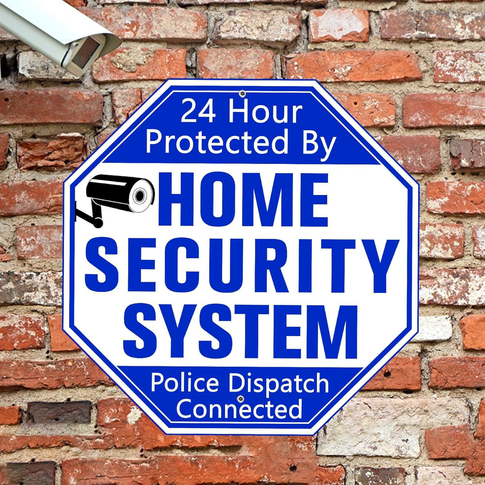 Home Security System Signs for Yard, Security Yard Signs with Stake, Protected b