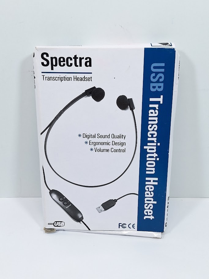 Spectra USB Transcription Headset with in line volume control