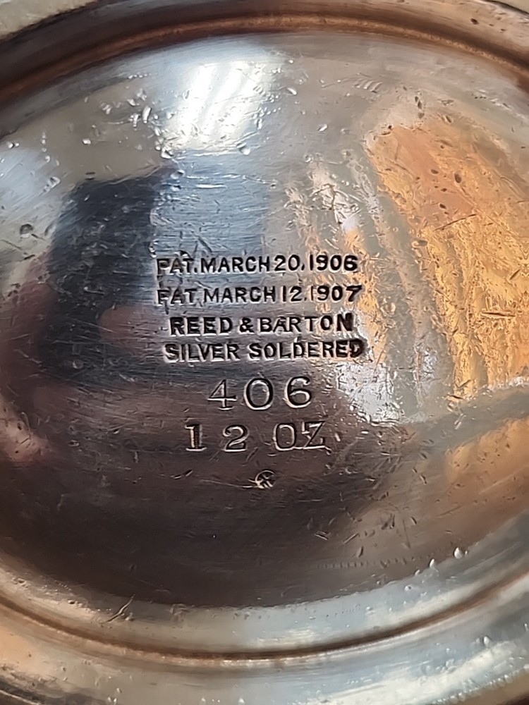 REED & BARTON SILVER SOLDERED #406 OPEN 12oz SUGAR BOWL