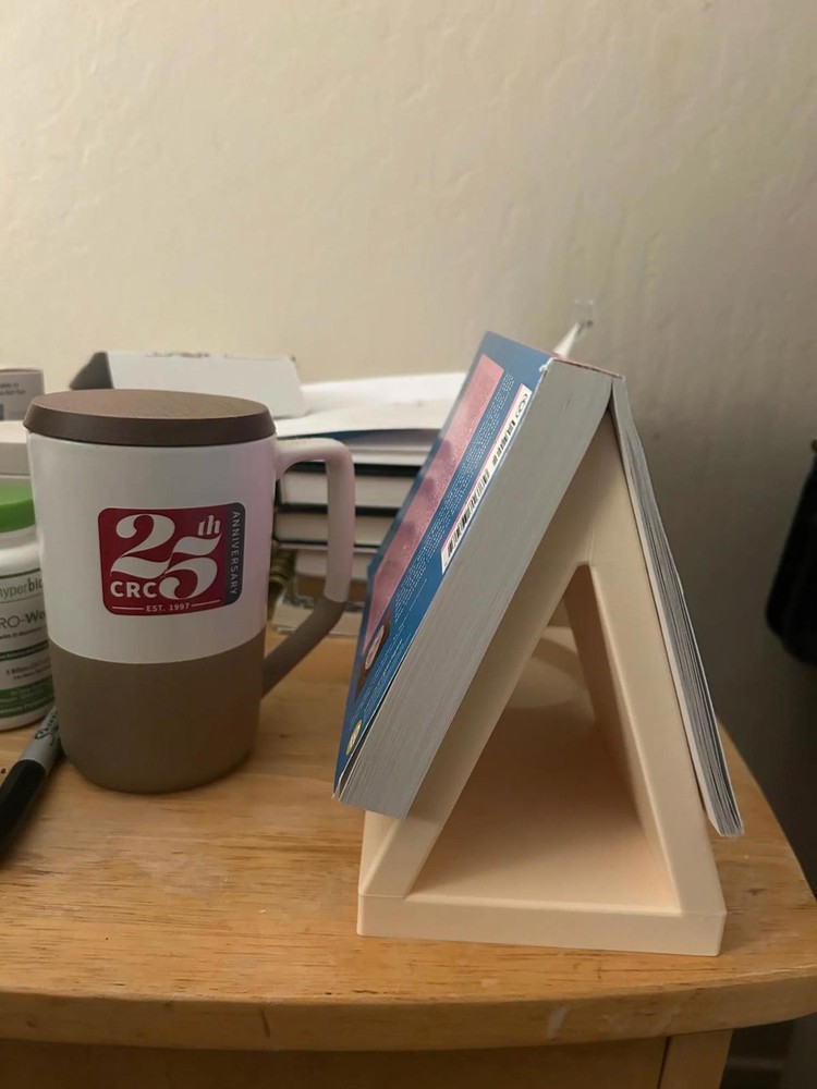 Triangle Book Nook with Coaster: Bedside Table Organizer